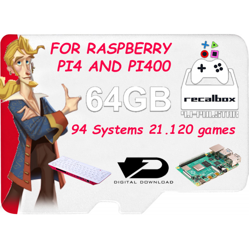 RECALBOX 9.1 64 GB FOR RASPBERRY PI4 - PI400