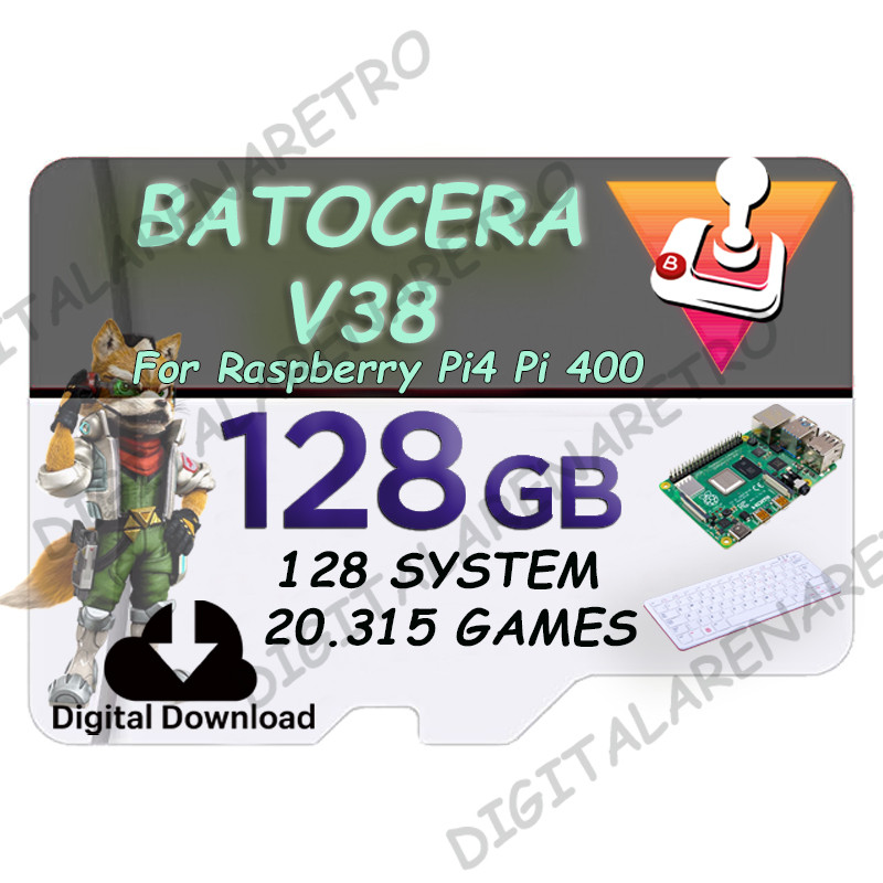 BATOCERA 38 128GB FOR RASPBERRY PI4 - PI400